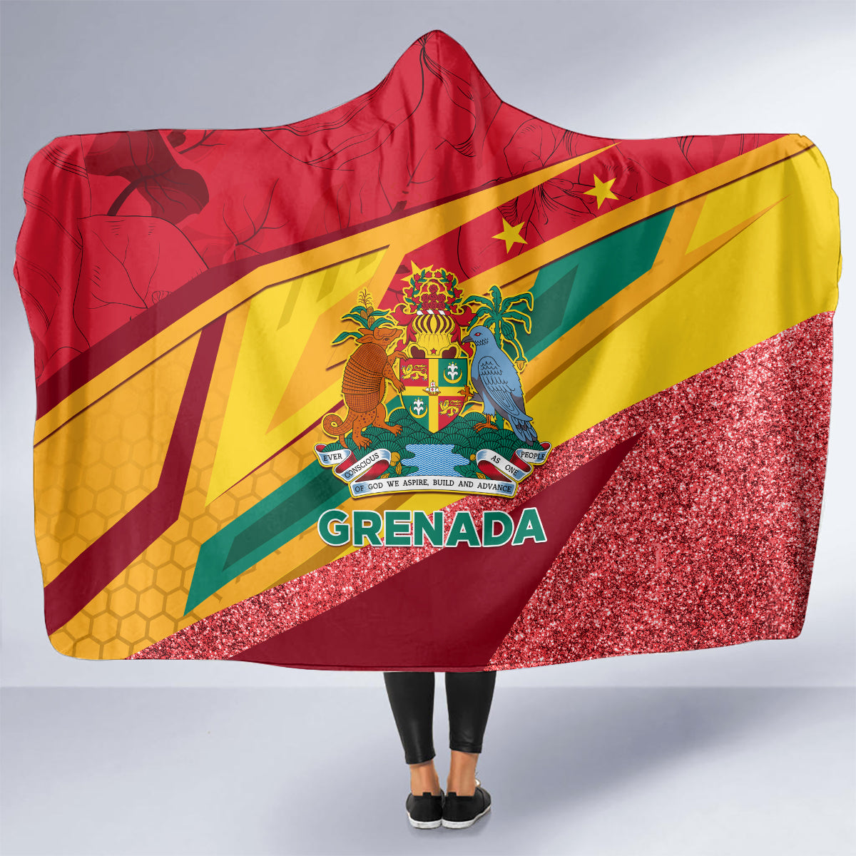 grenada-independence-day-hooded-blanket-gwenad-bougainvillea-sparkle-version