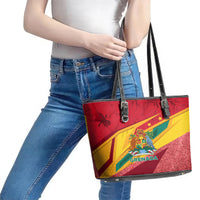 Grenada Independence Day Leather Tote Bag Gwenad Bougainvillea Sparkle Version - Wonder Print Shop
