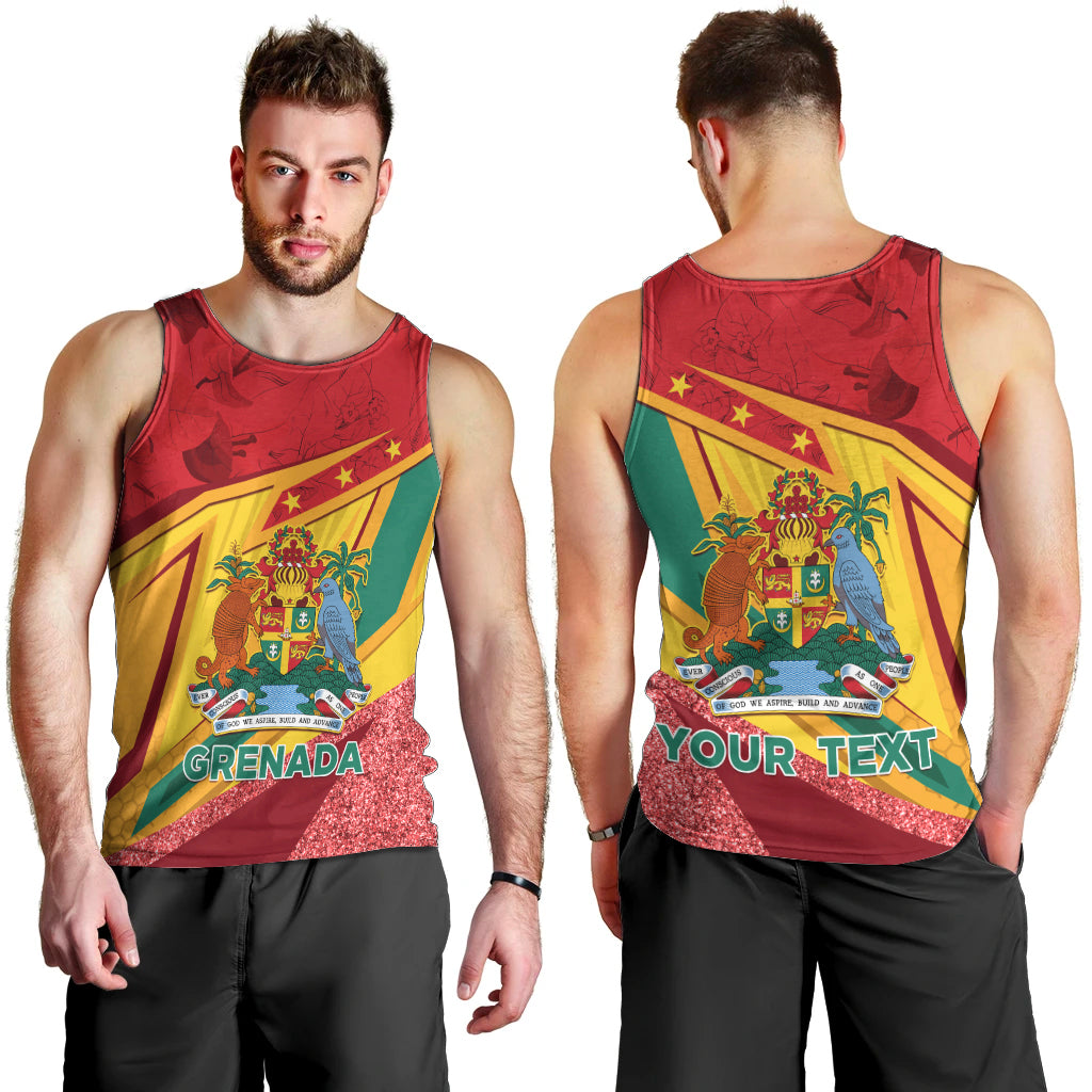 Grenada Independence Day Men Tank Top Gwenad Bougainvillea Sparkle Version - Wonder Print Shop