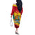 Grenada Independence Day Off The Shoulder Long Sleeve Dress Gwenad Bougainvillea Sparkle Version - Wonder Print Shop