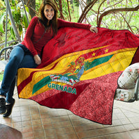 Grenada Independence Day Quilt Gwenad Bougainvillea Sparkle Version - Wonder Print Shop