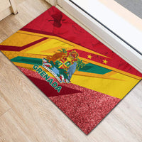 Grenada Independence Day Rubber Doormat Gwenad Bougainvillea Sparkle Version - Wonder Print Shop