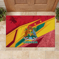 Grenada Independence Day Rubber Doormat Gwenad Bougainvillea Sparkle Version - Wonder Print Shop