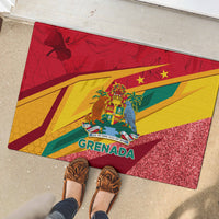 Grenada Independence Day Rubber Doormat Gwenad Bougainvillea Sparkle Version - Wonder Print Shop