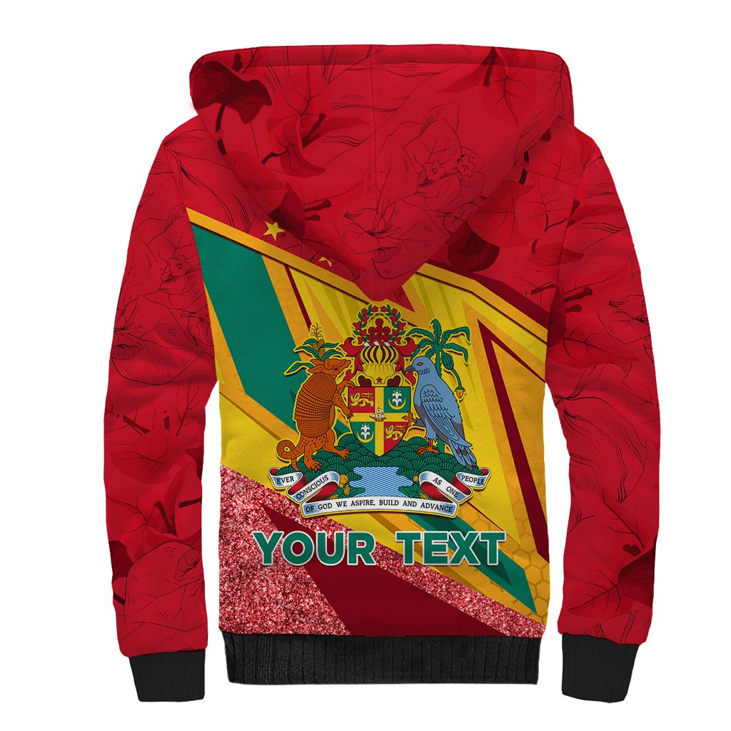 Grenada Independence Day Sherpa Hoodie Gwenad Bougainvillea Sparkle Version - Wonder Print Shop