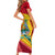 Grenada Independence Day Short Sleeve Bodycon Dress Gwenad Bougainvillea Sparkle Version - Wonder Print Shop