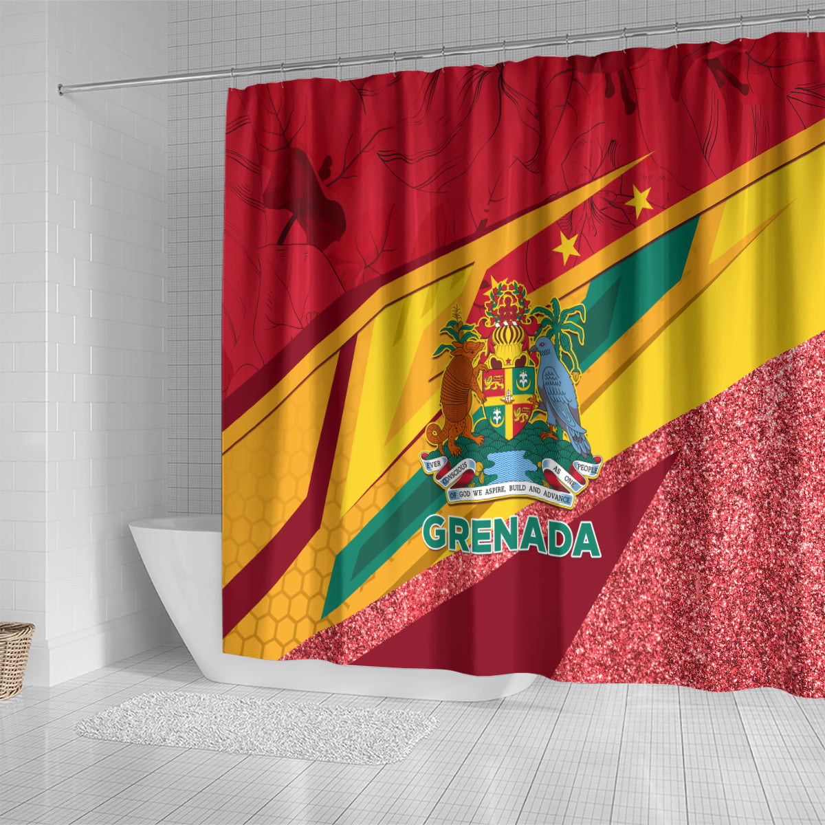 grenada-independence-day-shower-curtain-gwenad-bougainvillea-sparkle-version