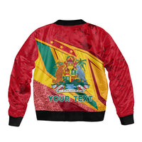 Grenada Independence Day Sleeve Zip Bomber Jacket Gwenad Bougainvillea Sparkle Version - Wonder Print Shop