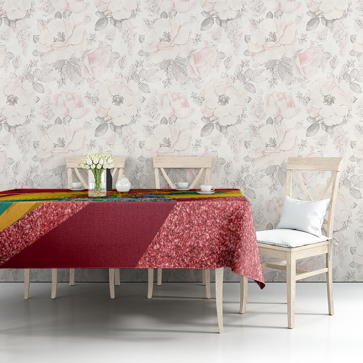 Grenada Independence Day Tablecloth Gwenad Bougainvillea Sparkle Version - Wonder Print Shop