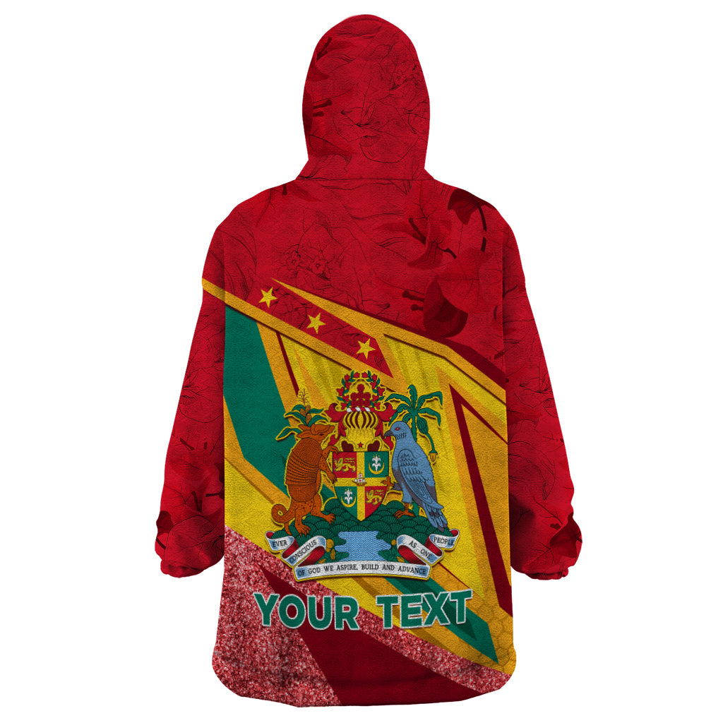 Grenada Independence Day Wearable Blanket Hoodie Gwenad Bougainvillea Sparkle Version - Wonder Print Shop
