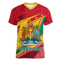Grenada Independence Day Women V Neck T Shirt Gwenad Bougainvillea Sparkle Version - Wonder Print Shop