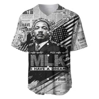 I Have A Dream MLK Baseball Jersey Newspaper Grunge Style - Wonder Print Shop