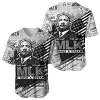 I Have A Dream MLK Baseball Jersey Newspaper Grunge Style - Wonder Print Shop