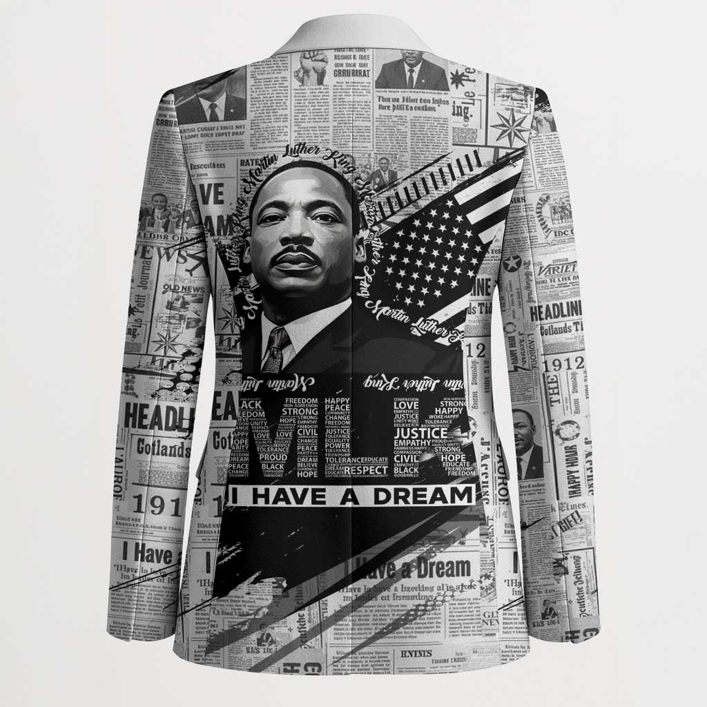 I Have A Dream MLK Blazer Newspaper Grunge Style - Wonder Print Shop