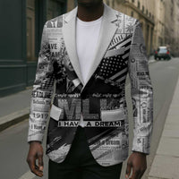 I Have A Dream MLK Blazer Newspaper Grunge Style - Wonder Print Shop