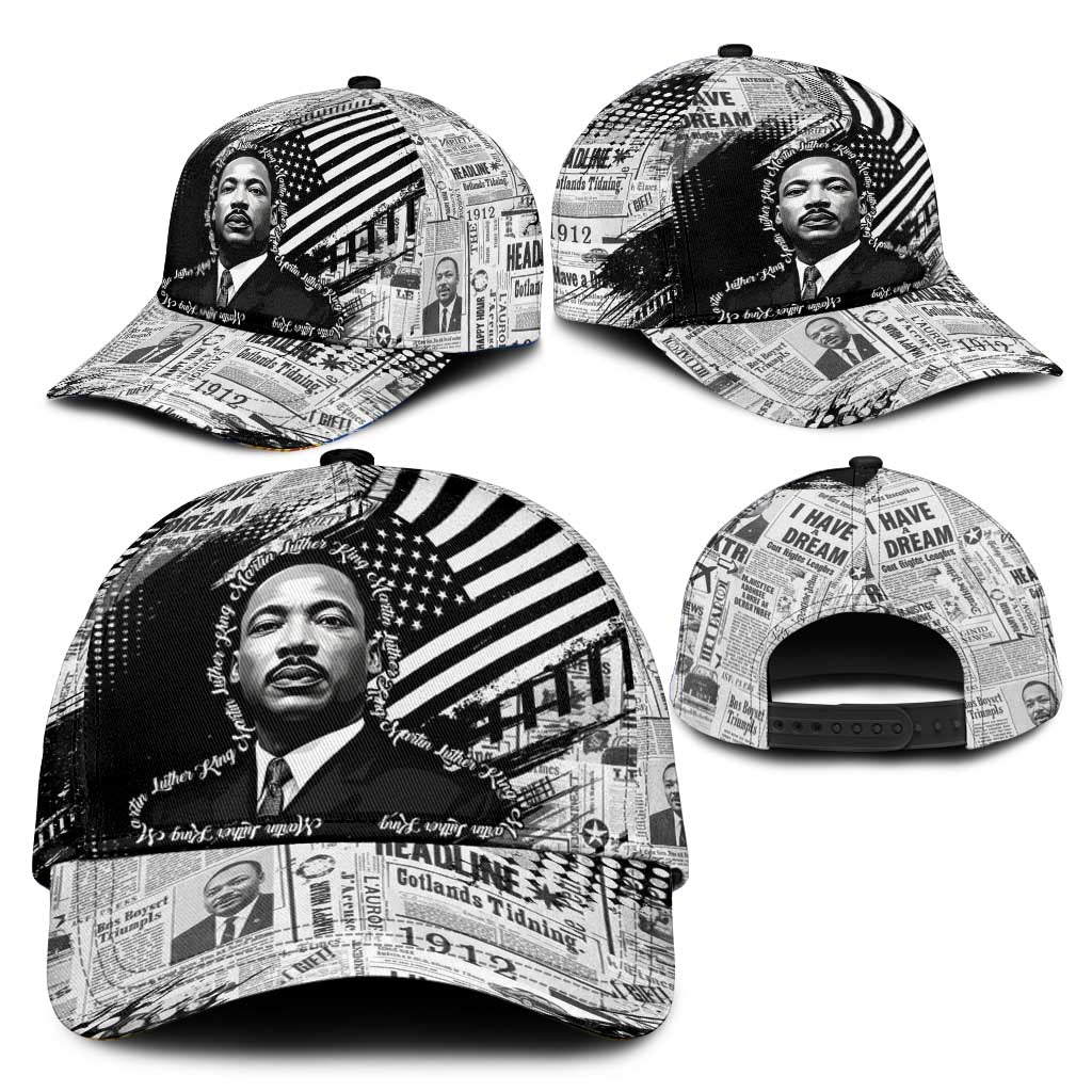 I Have A Dream MLK Classic Cap Newspaper Grunge Style - Wonder Print Shop