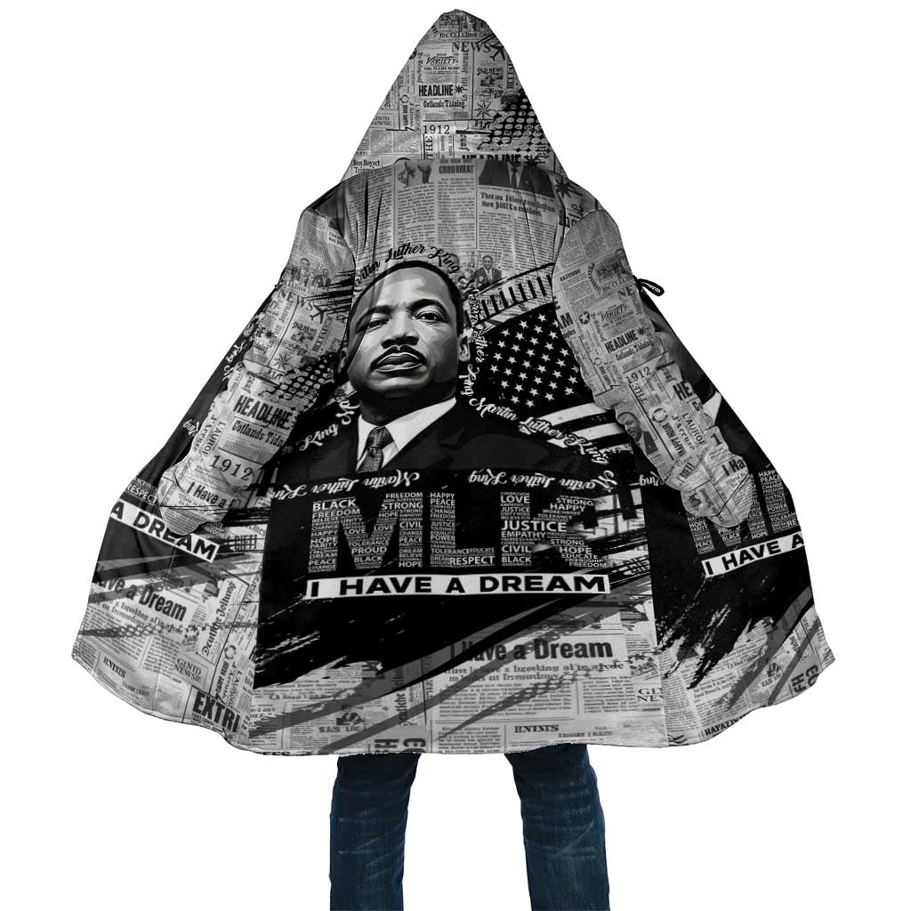 I Have A Dream MLK Cloak Newspaper Grunge Style - Wonder Print Shop