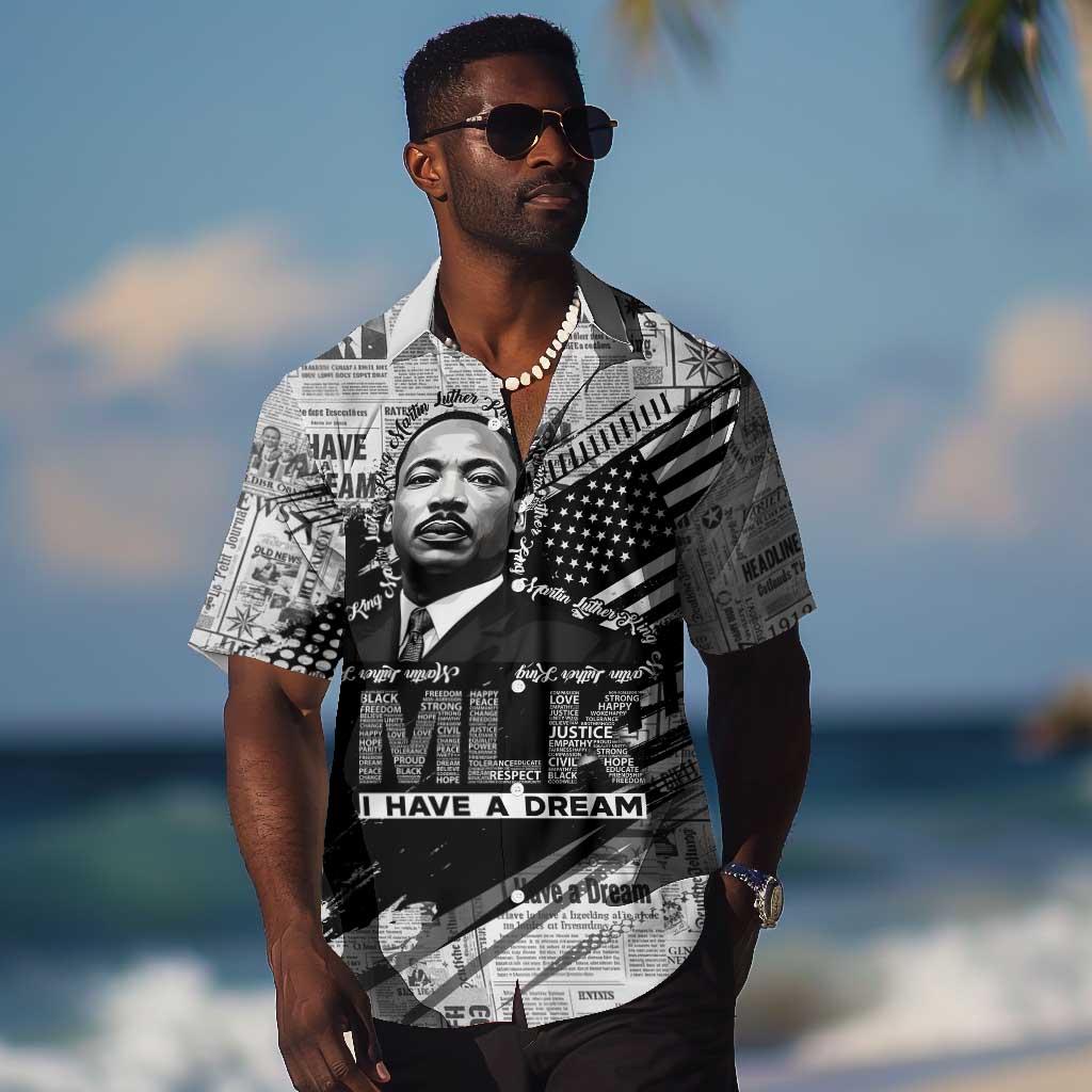 I Have A Dream MLK Hawaiian Shirt Newspaper Grunge Style - Wonder Print Shop