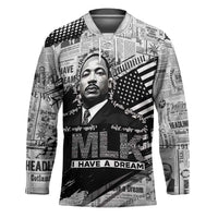 I Have A Dream MLK Hockey Jersey Newspaper Grunge Style - Wonder Print Shop