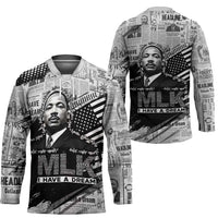 I Have A Dream MLK Hockey Jersey Newspaper Grunge Style - Wonder Print Shop