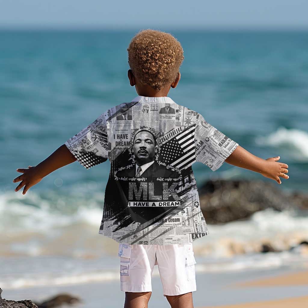 I Have A Dream MLK Kid Hawaiian Shirt Newspaper Grunge Style - Wonder Print Shop