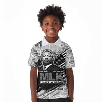 I Have A Dream MLK Kid Polo Shirt Newspaper Grunge Style - Wonder Print Shop
