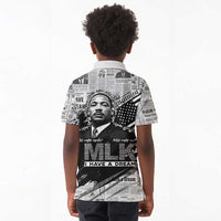 I Have A Dream MLK Kid Polo Shirt Newspaper Grunge Style - Wonder Print Shop