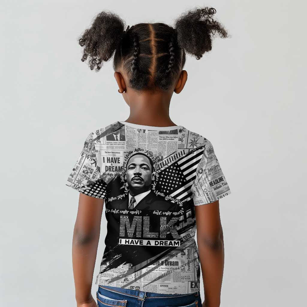 I Have A Dream MLK Kid T shirt Newspaper Grunge Style - Wonder Print Shop