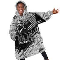 I Have A Dream MLK Kid Wearable Blanket Hoodie Newspaper Grunge Style - Wonder Print Shop