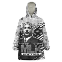 I Have A Dream MLK Kid Wearable Blanket Hoodie Newspaper Grunge Style - Wonder Print Shop