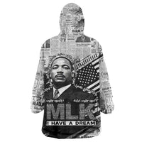 I Have A Dream MLK Kid Wearable Blanket Hoodie Newspaper Grunge Style - Wonder Print Shop