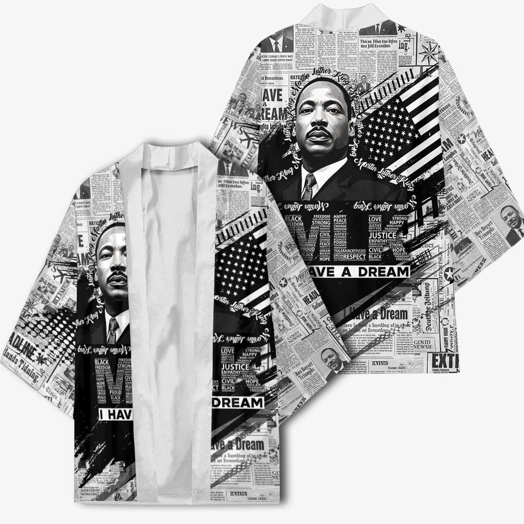 I Have A Dream MLK Kimono Newspaper Grunge Style - Wonder Print Shop