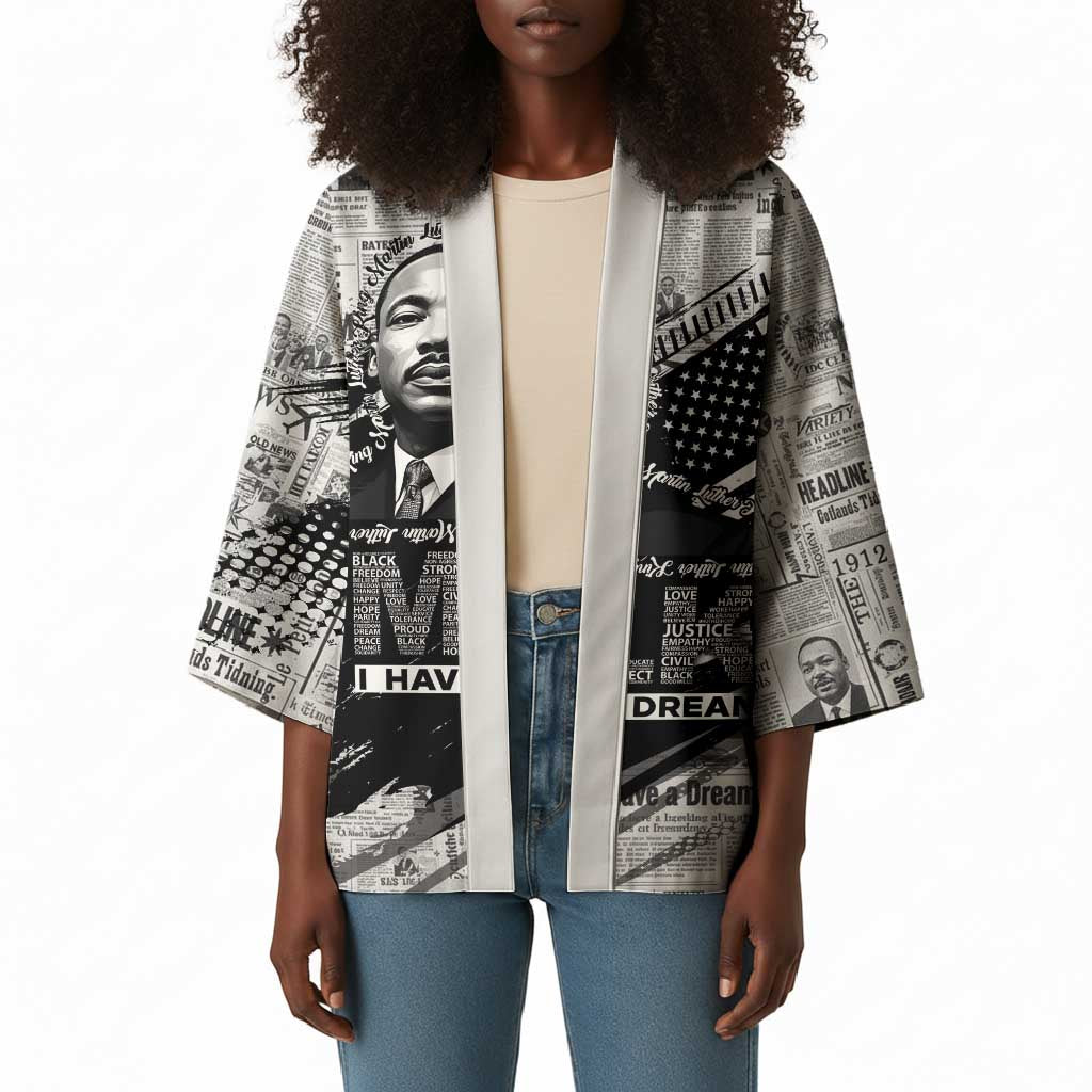 I Have A Dream MLK Kimono Newspaper Grunge Style - Wonder Print Shop