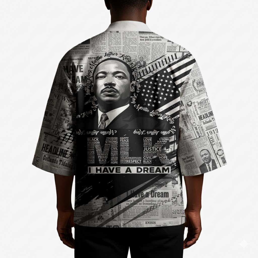 I Have A Dream MLK Kimono Newspaper Grunge Style - Wonder Print Shop