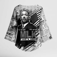 I Have A Dream MLK Kimono Sleeve Blouse Newspaper Grunge Style - Wonder Print Shop
