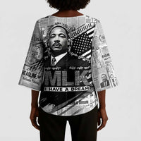 I Have A Dream MLK Kimono Sleeve Blouse Newspaper Grunge Style - Wonder Print Shop