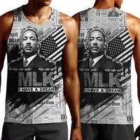 I Have A Dream MLK Men Tank Top Newspaper Grunge Style - Wonder Print Shop