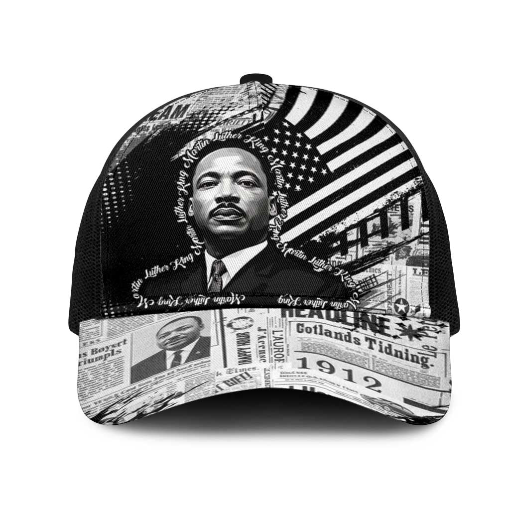 I Have A Dream MLK Mesh Trucker Cap Newspaper Grunge Style - Wonder Print Shop