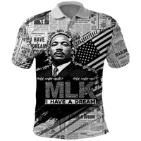 I Have A Dream MLK Polo Shirt Newspaper Grunge Style - Wonder Print Shop