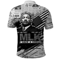 I Have A Dream MLK Polo Shirt Newspaper Grunge Style - Wonder Print Shop