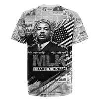 I Have A Dream MLK Rugby Jersey Newspaper Grunge Style - Wonder Print Shop