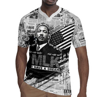 I Have A Dream MLK Rugby Jersey Newspaper Grunge Style - Wonder Print Shop