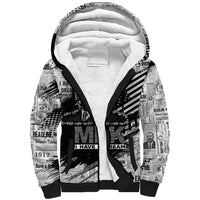 I Have A Dream MLK Sherpa Hoodie Newspaper Grunge Style - Wonder Print Shop