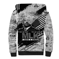I Have A Dream MLK Sherpa Hoodie Newspaper Grunge Style - Wonder Print Shop