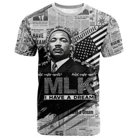 I Have A Dream MLK T shirt Newspaper Grunge Style - Wonder Print Shop