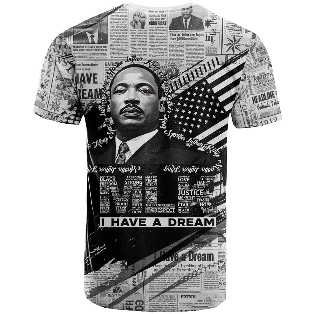 I Have A Dream MLK T shirt Newspaper Grunge Style - Wonder Print Shop