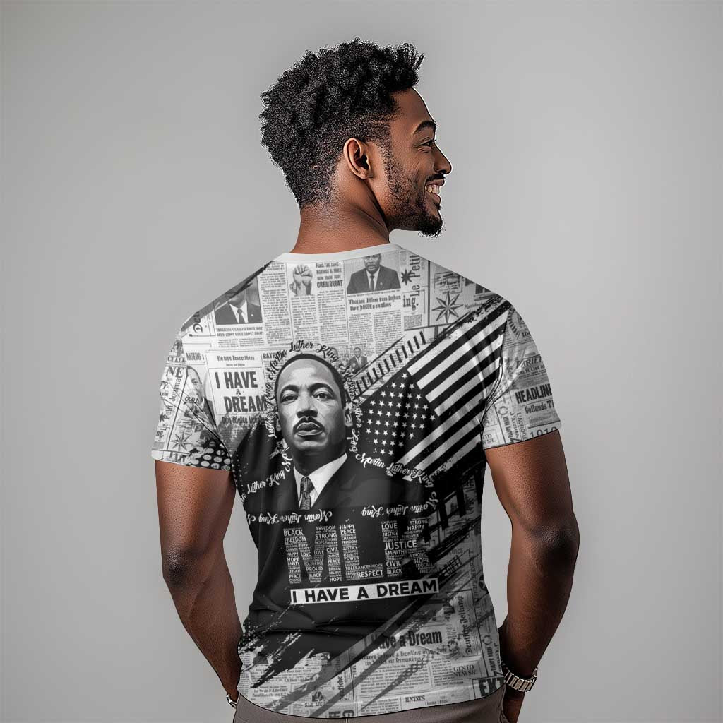 I Have A Dream MLK T shirt Newspaper Grunge Style - Wonder Print Shop