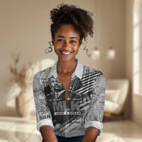 I Have A Dream MLK Women Casual Shirt Newspaper Grunge Style - Wonder Print Shop