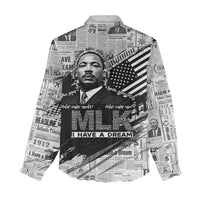 I Have A Dream MLK Women Casual Shirt Newspaper Grunge Style - Wonder Print Shop