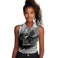 I Have A Dream MLK Women Sleeveless Polo Shirt Newspaper Grunge Style - Wonder Print Shop